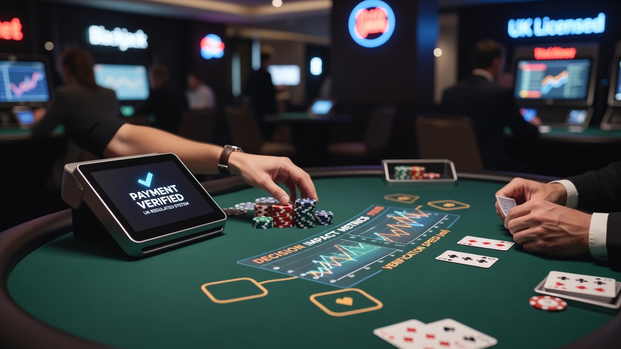 Mobile screen displaying blackjack table alongside payment confirmation status in a UK-regulated app