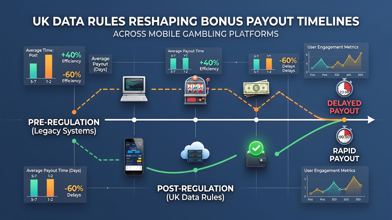 Dashboard view of a mobile gambling platform illustrating delayed bonus release due to data verification